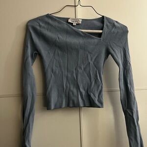 & Other Stories Slate Blue Long Sleeve Top